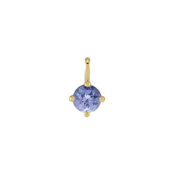 Round Solitaire Tanzanite Pendant in 14K Yellow Gold
