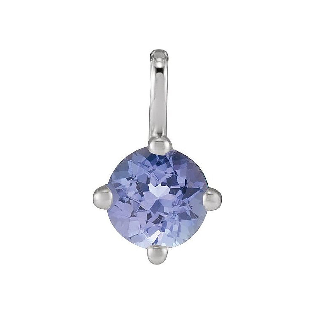 Round Tanzanite Necklace in 14K White Gold