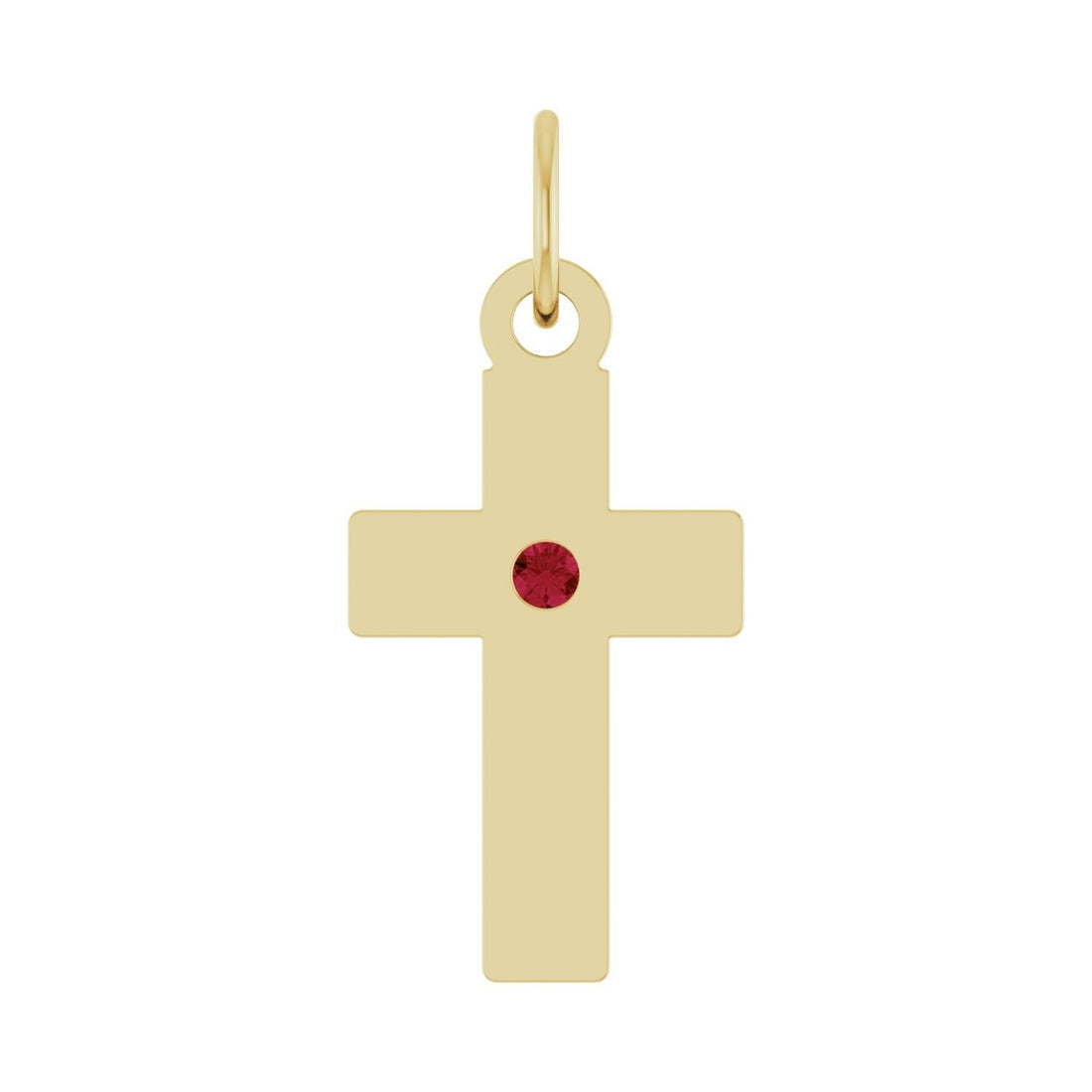 ruby cross pendant in 14k Yellow Gold