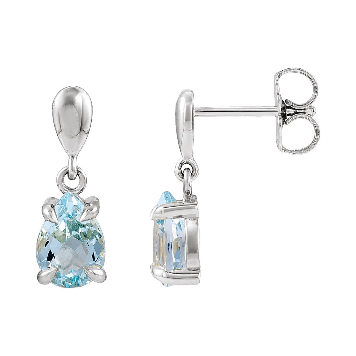 Sky Blue Topaz drop earrings in 14K White Gold