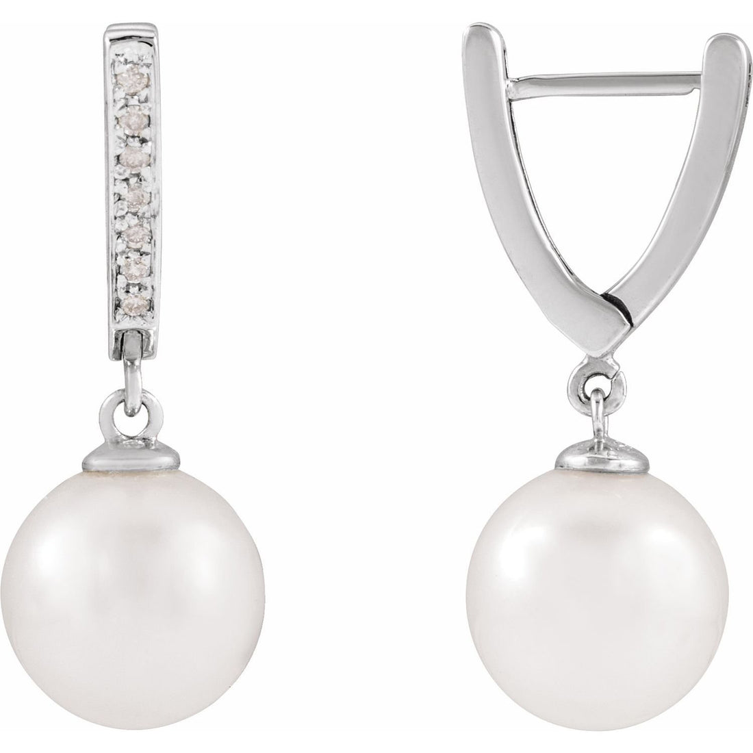south sea pearl earrings in 14k White Gold