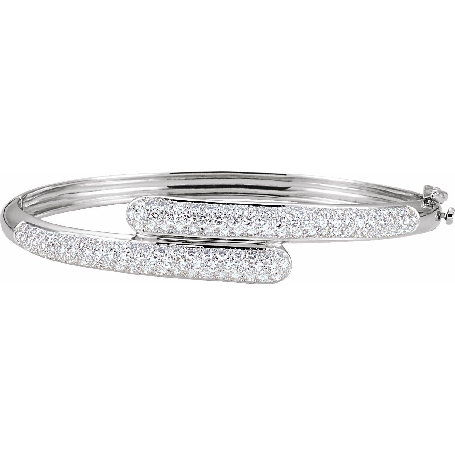 Statement Diamond Bangle Bracelet in White Gold