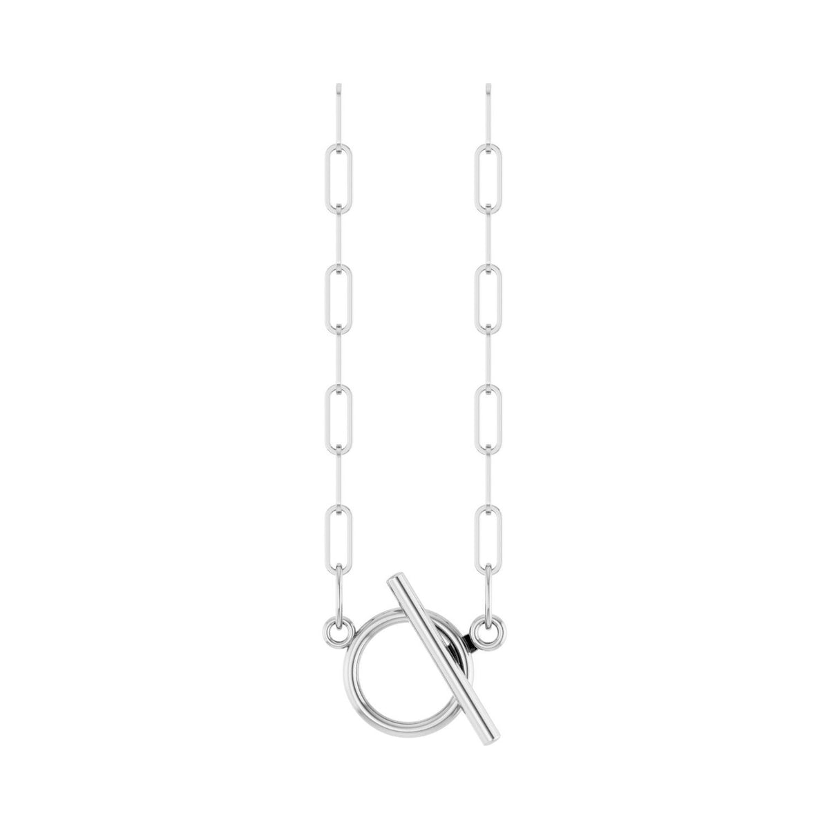 Toggle Charm Necklace in 14k white gold