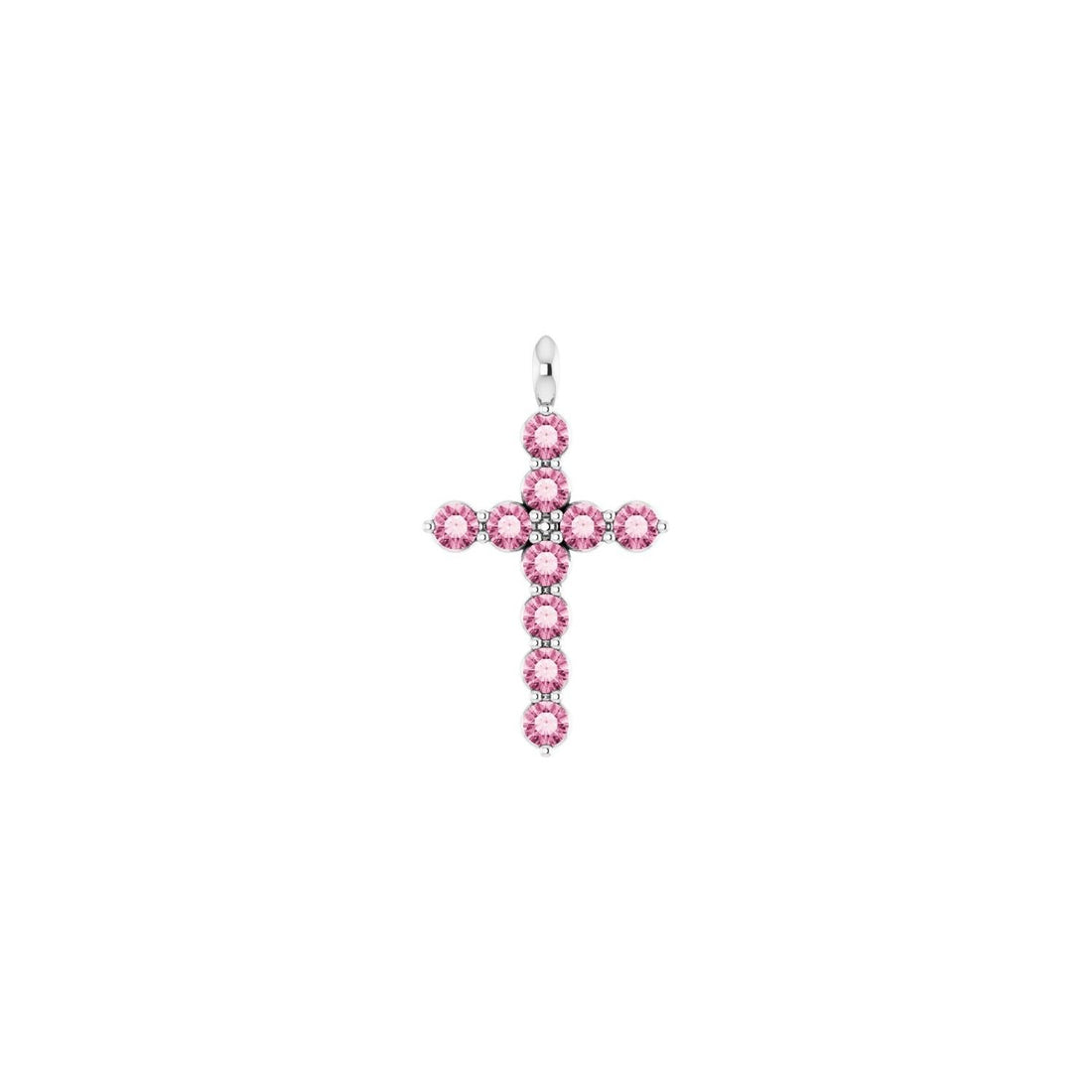 tourmaline cross pendant in 14k White Gold