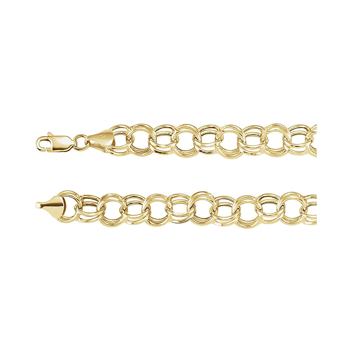 Wide Hollow Double Cable Chain Bracelet