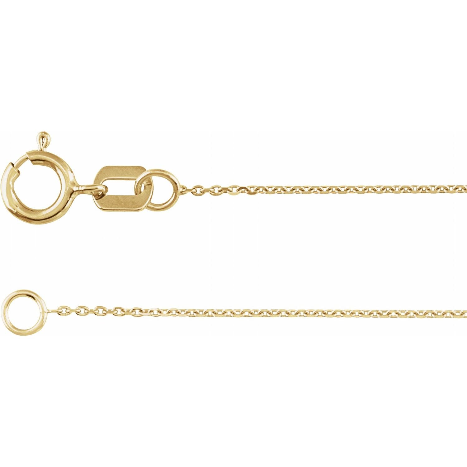 0.7mm Diamond-Cut Cable Chain Necklace in 14K Yellow Gold