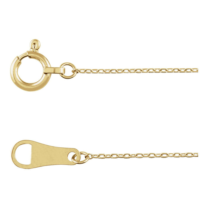 0.8mm Cable Gold Chain Necklace — solid gold necklace | Diamond & Sapphire