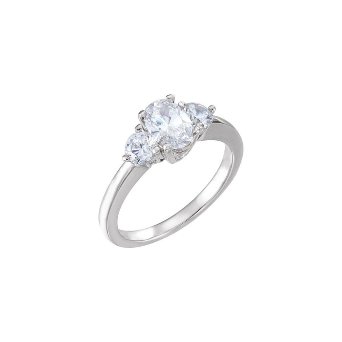 0.9 ct Oval Lab-Grown Diamond Three-Stone Engagement Ring