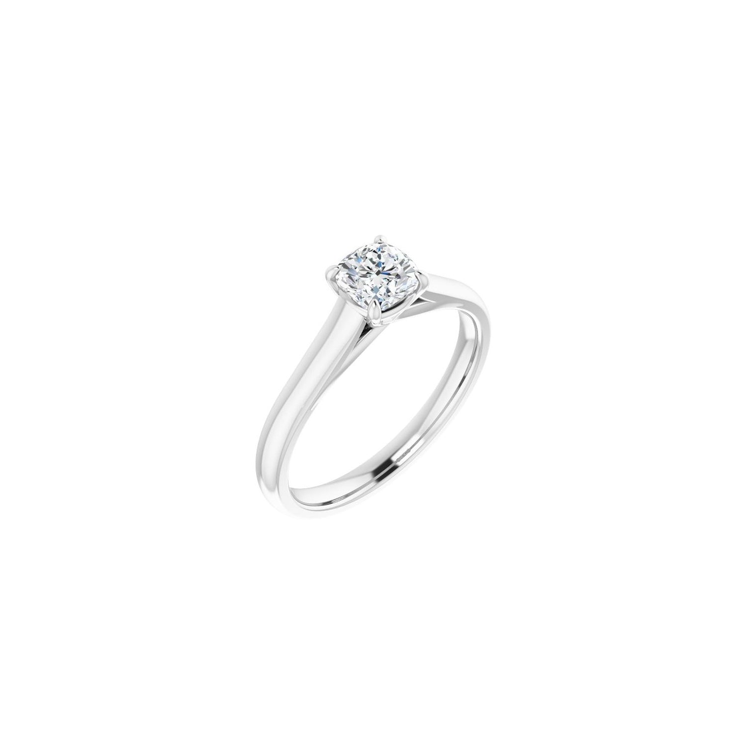 1.0 ct cushion-cut lab-grown diamond classic solitaire engagement ring in white gold
