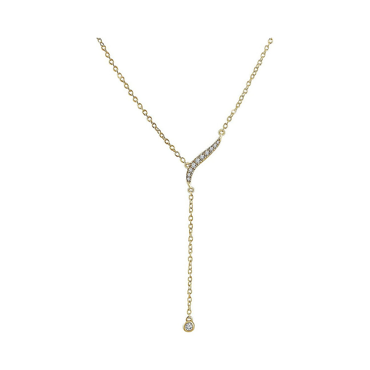 diamond lariat necklace in 14k yellow gold