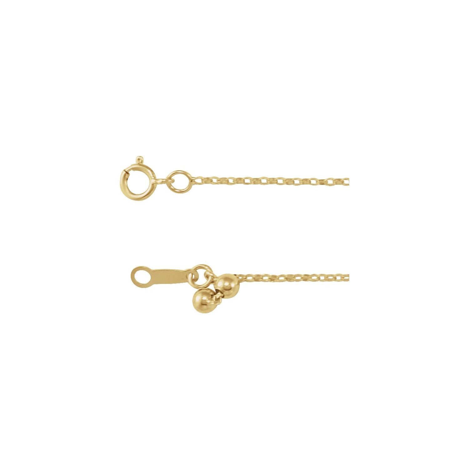 1.1mm Adjustable Rolo Chain Necklace | Diamond & Sapphire