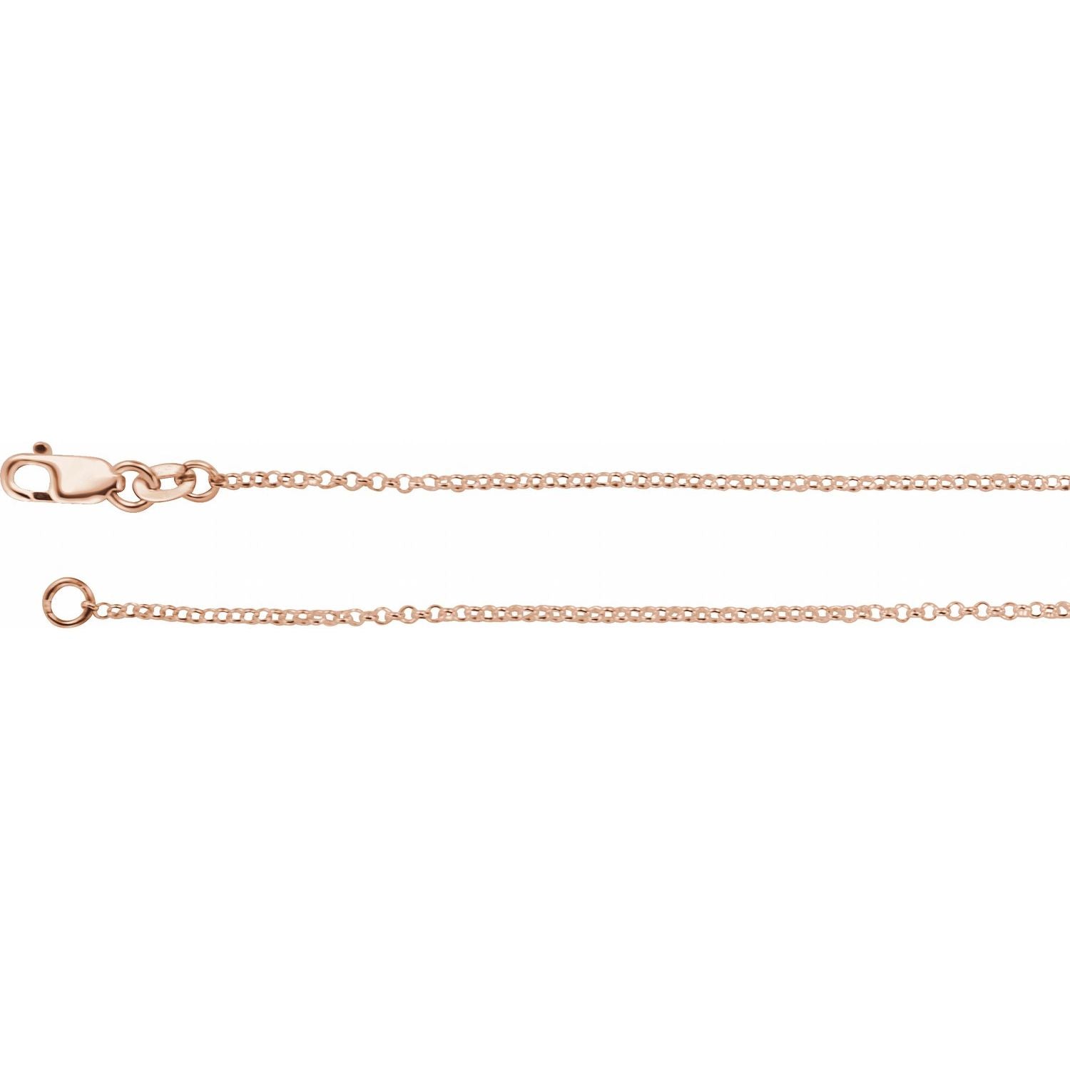 1.1mm Rolo Chain Necklace | Diamond & Sapphire