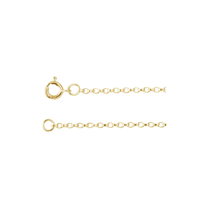 1.1mm Rolo Gold Chain Necklace — solid gold necklace | Diamond & Sapphire