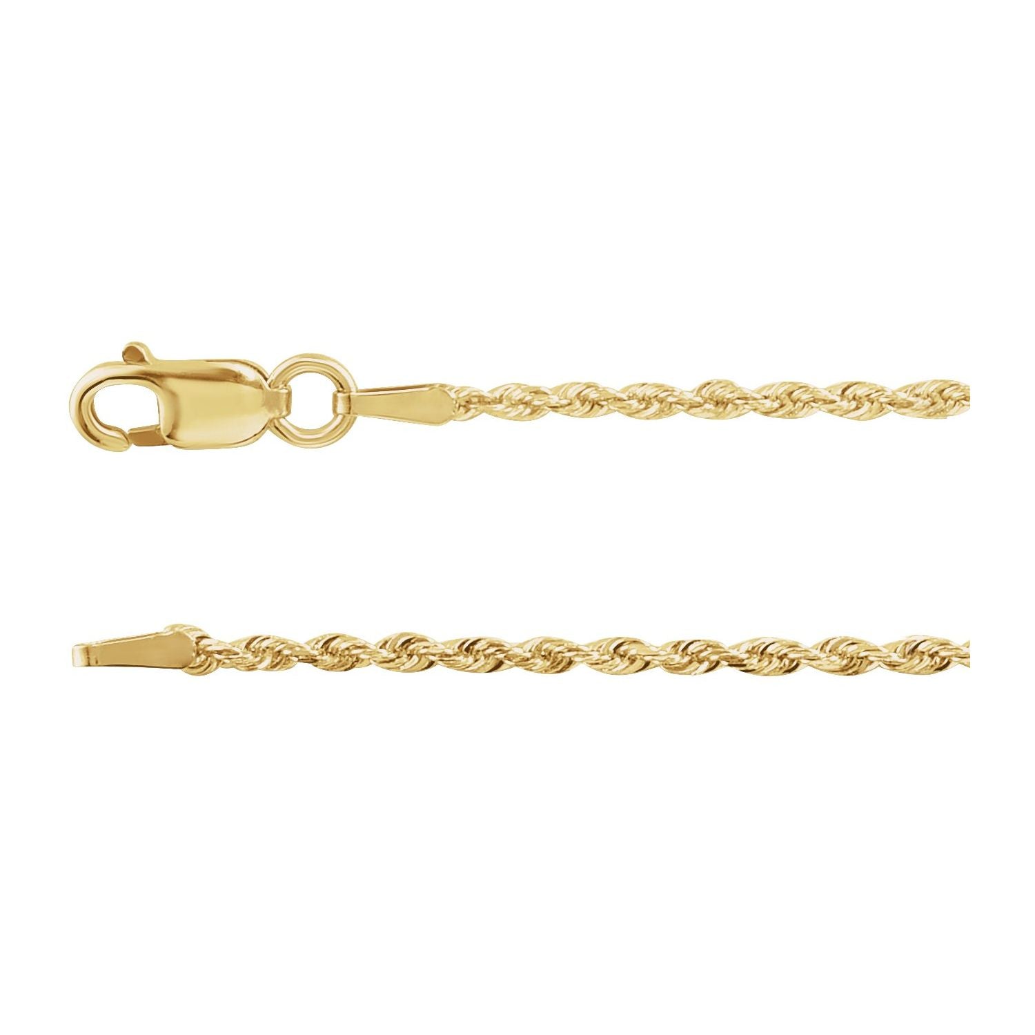 1.25mm Diamond-Cut Rope Chain Necklace | Diamond & Sapphire