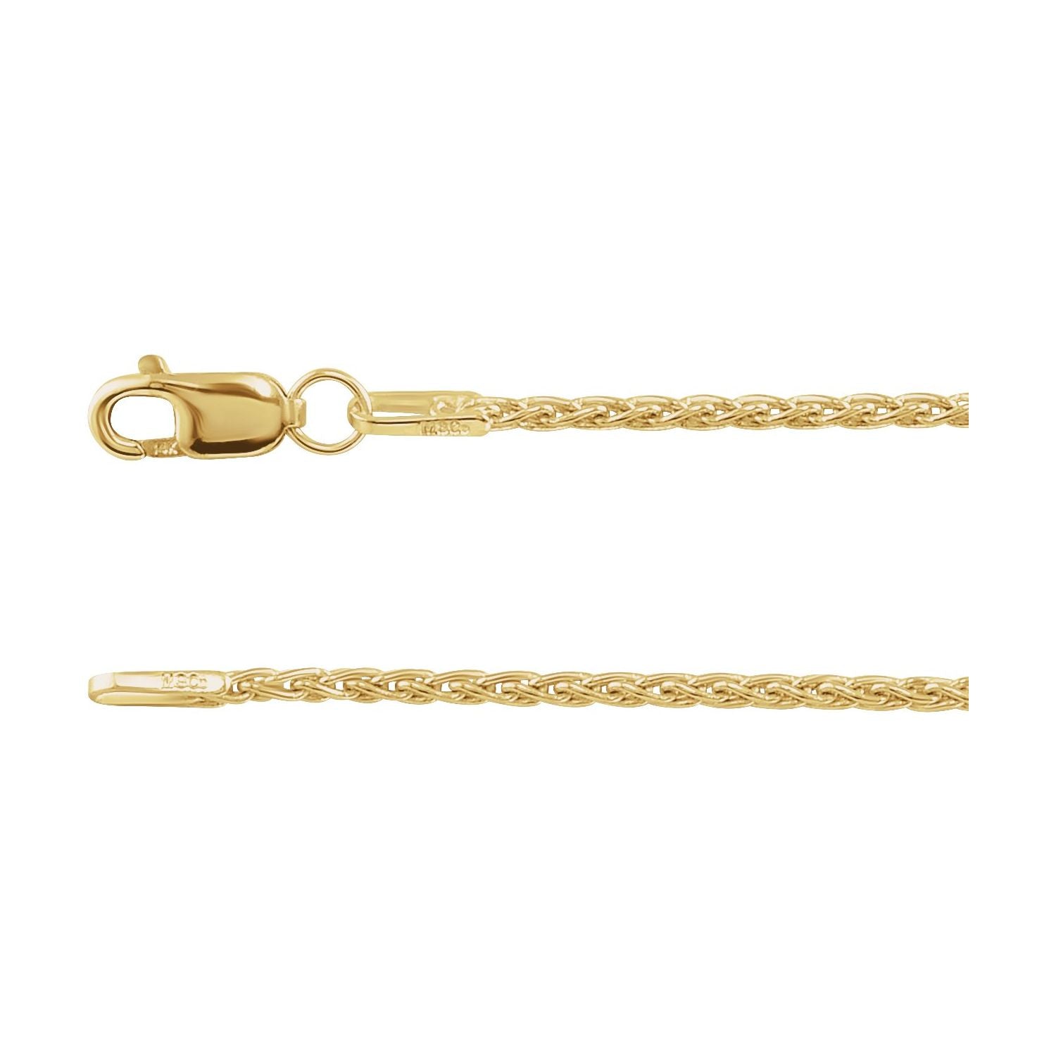 1.25mm Wheat Chain Necklace | Diamond & Sapphire