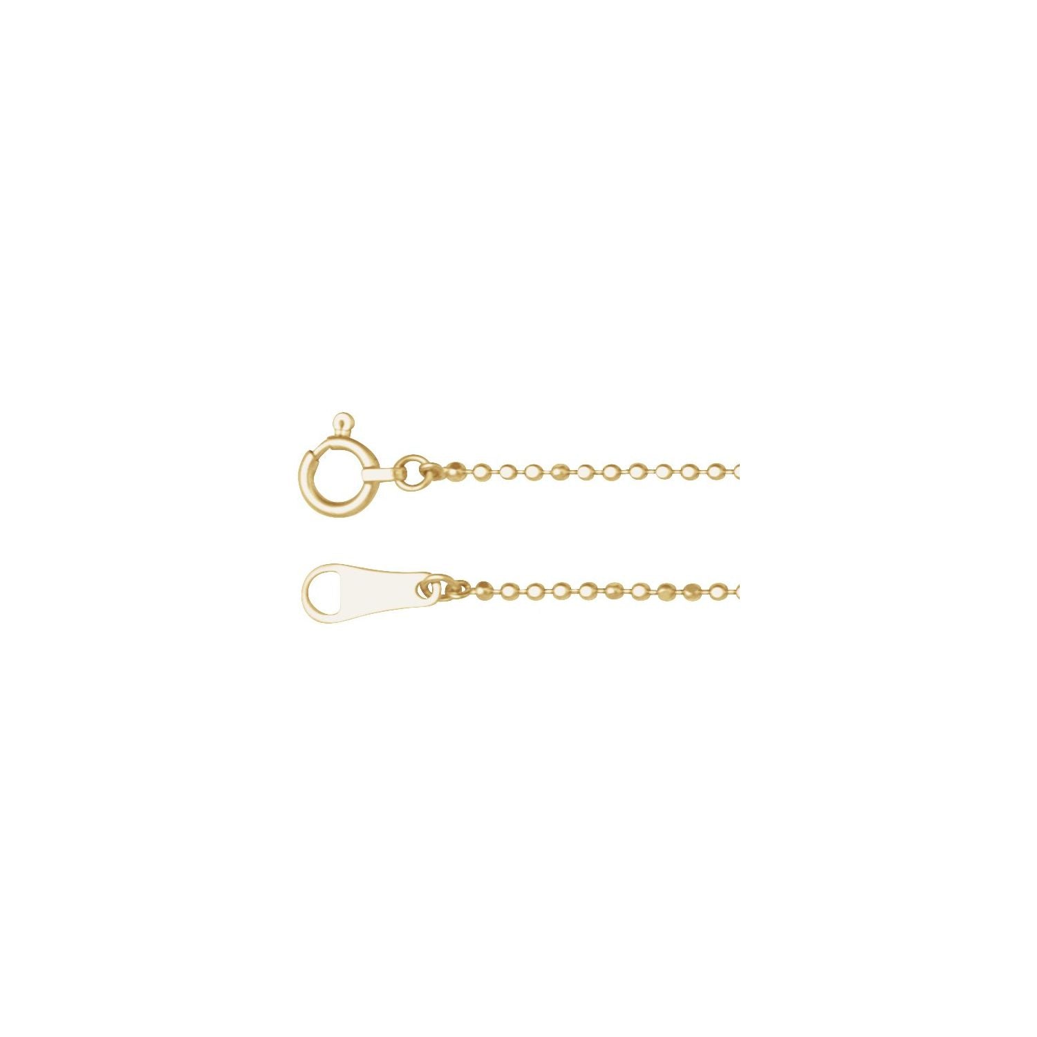 1.2mm Diamond-Cut Bead Chain Necklace | Diamond & Sapphire