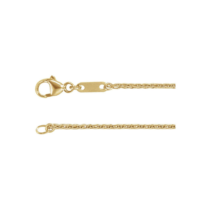 1.2mm Wheat Gold Chain Necklace — solid gold necklace | Diamond & Sapphire