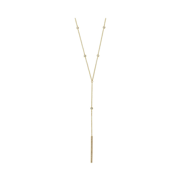 diamond lariat necklace in 14k yellow gold