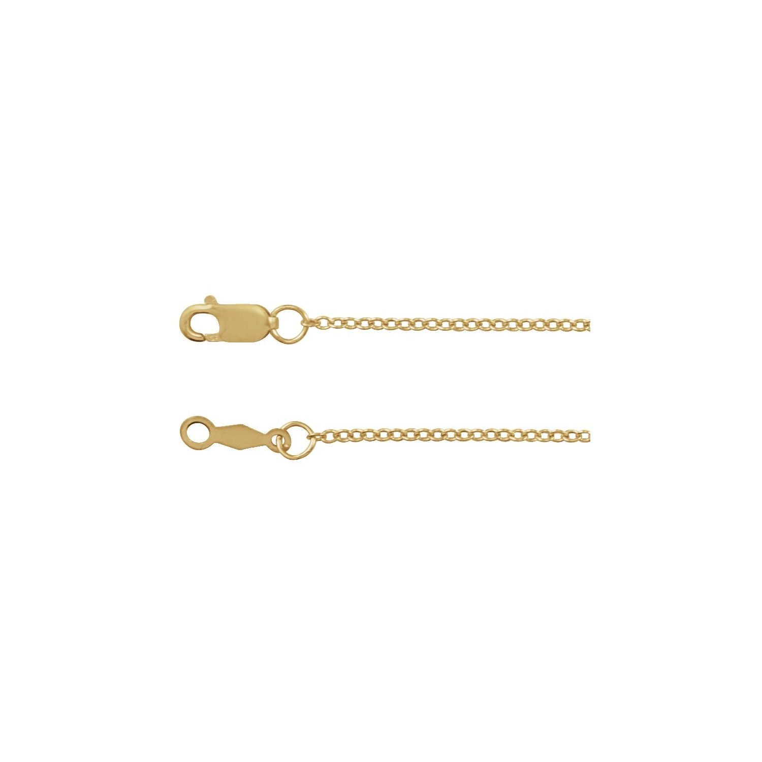 1.3mm Adjustable Cable Chain Necklace in 14K Yellow Gold