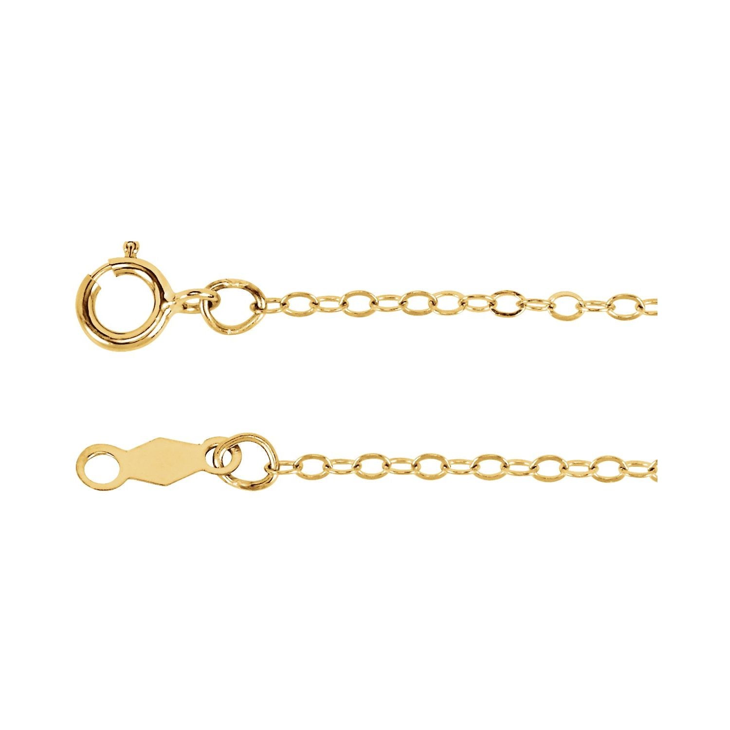 1.3mm Flat Cable Chain Necklace in 14K Yellow Gold