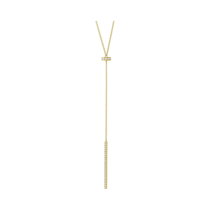 diamond lariat necklace in 14k yellow gold