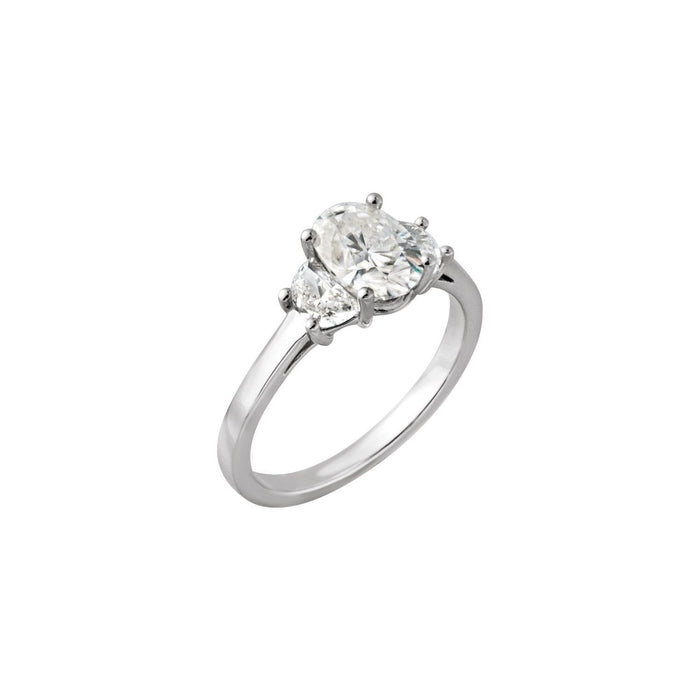 1.4 ct Oval Lab-Grown Diamond Three-Stone Engagement Ring