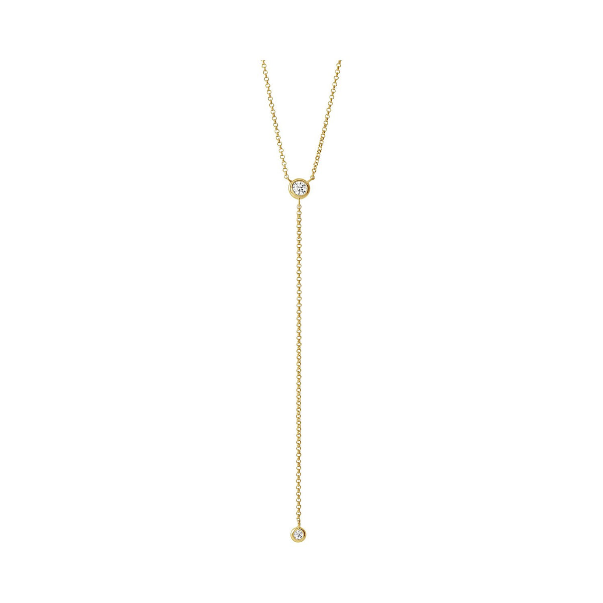 diamond lariat necklace in 14k yellow gold