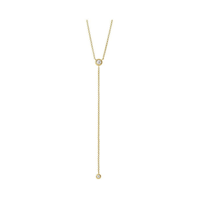 diamond lariat necklace in 14k yellow gold