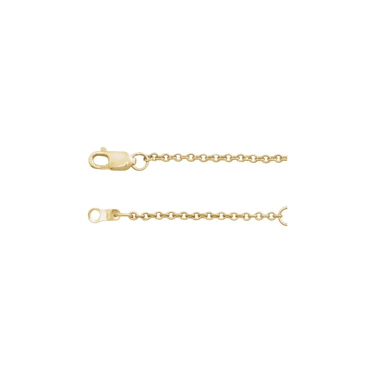 1.5mm Adjustable Cable Chain Necklace in 14K Yellow Gold