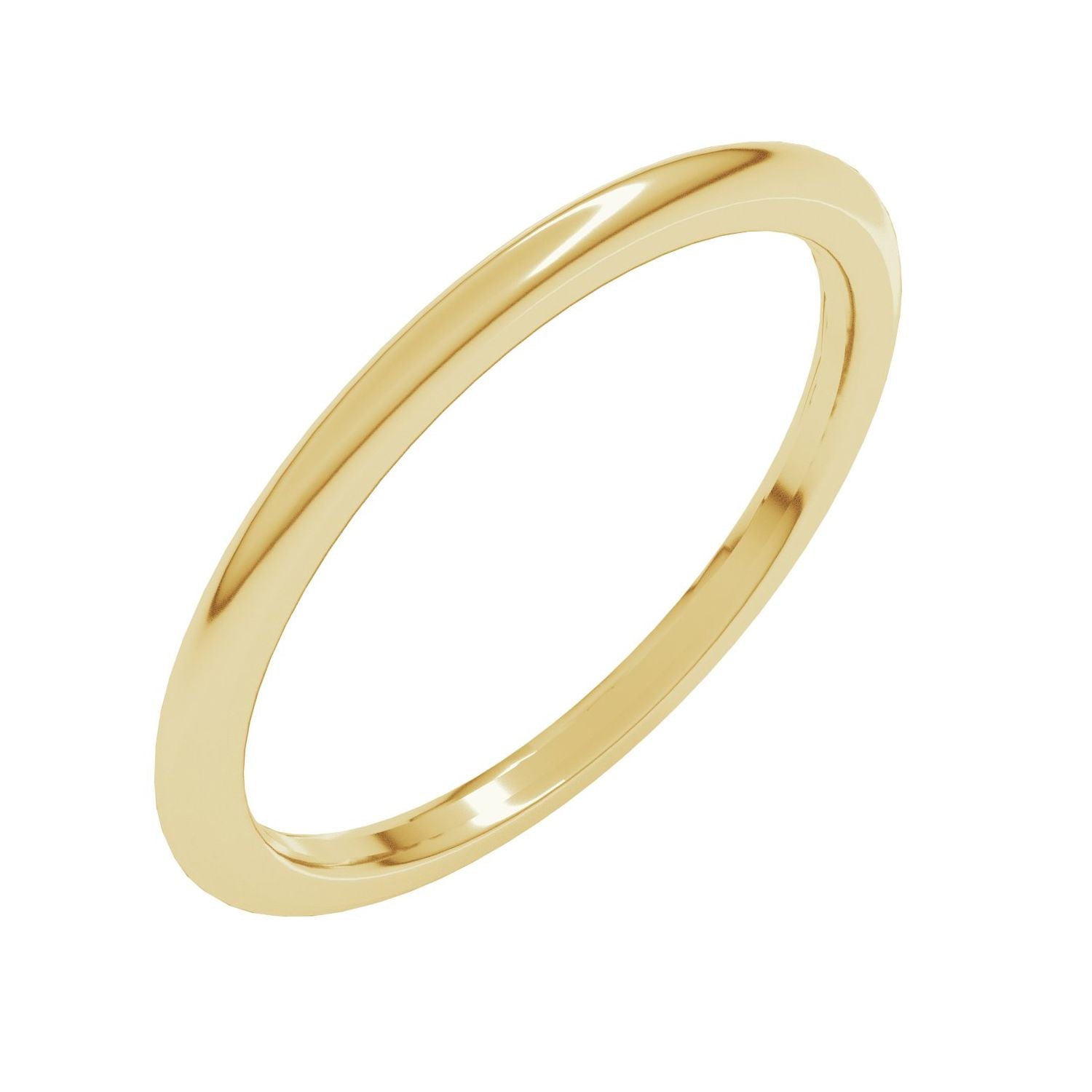 1.5mm Comfort-Fit Half-Round Stacking Band in Yellow Gold