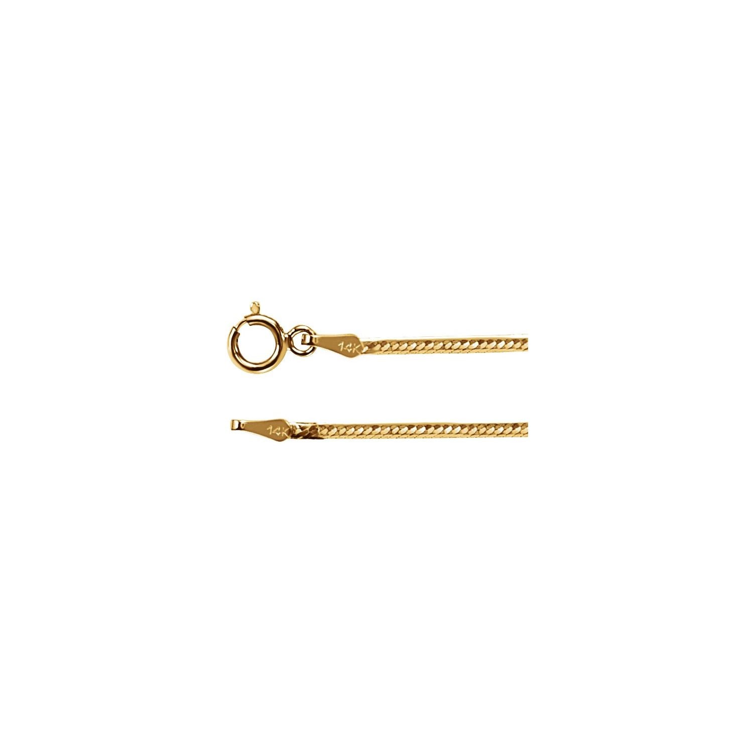1 5mm Delicate Herringbone Chain Necklace in 14K yellow gold