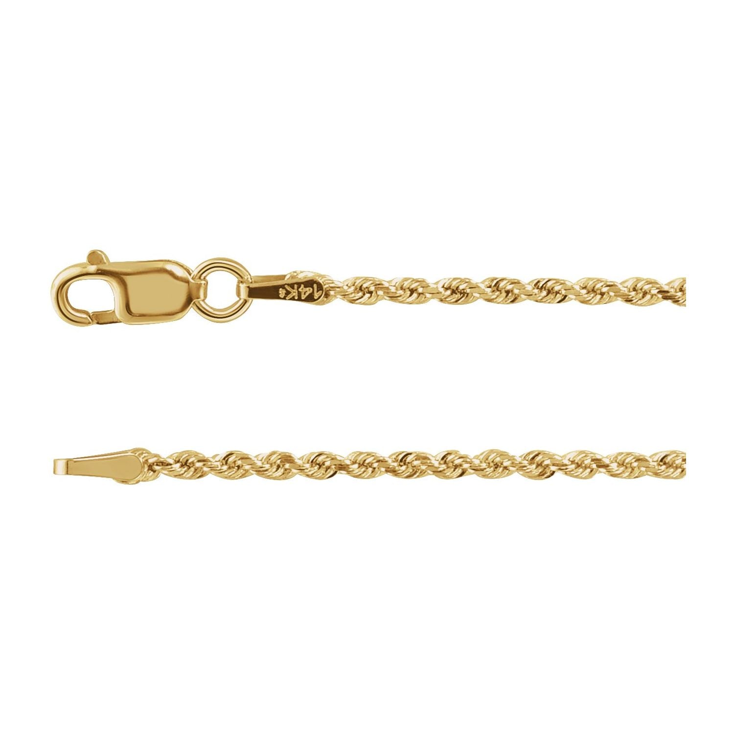 1.5mm Diamond-Cut Rope Chain Necklace | Diamond & Sapphire