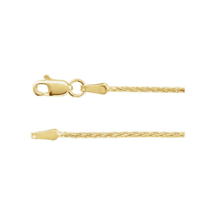 14K Yellow Gold 1.5 mm diamond-cut wheat necklace