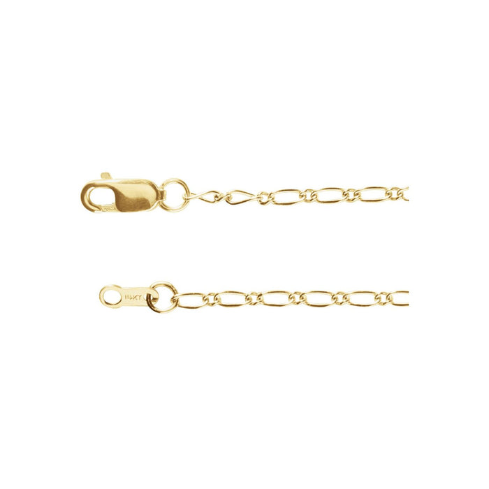 1.5mm Figaro Gold Chain Necklace — solid gold necklace | Diamond & Sapphire