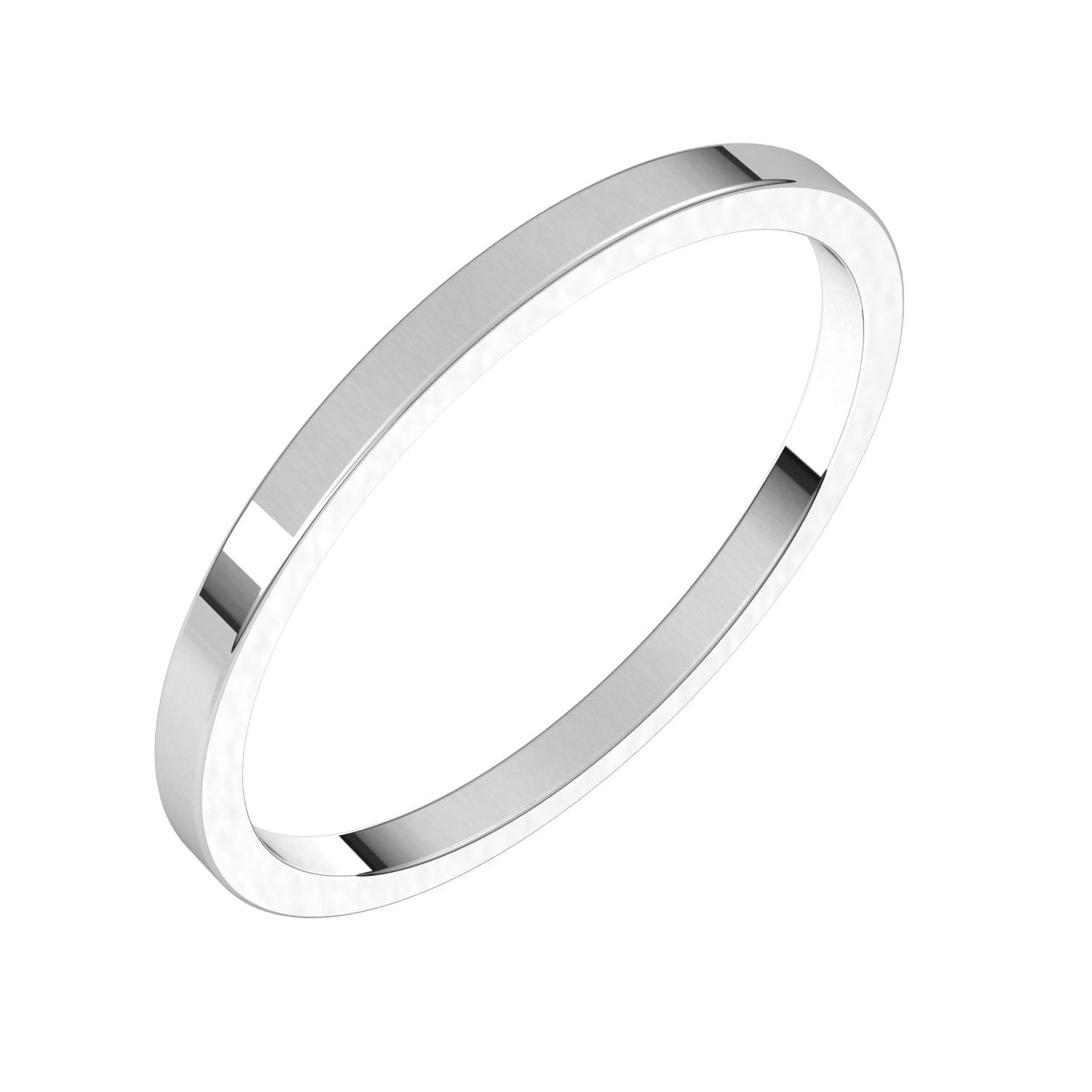 1.5mm Flat Stacking Band in White Gold