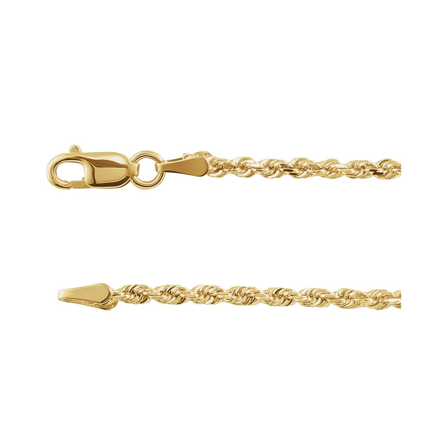 1.75mm Diamond-Cut Rope Chain Necklace | Diamond & Sapphire