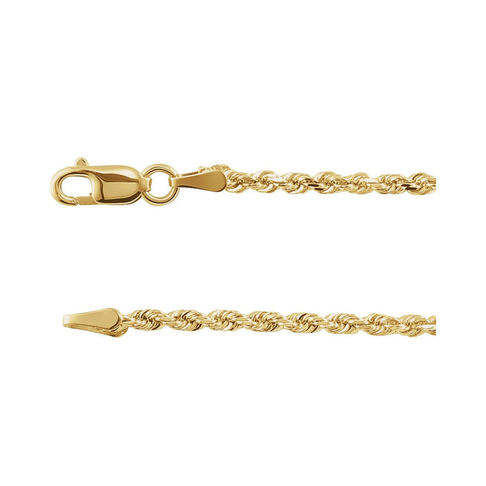 1.75mm Diamond-Cut Rope Chain Necklace | Diamond & Sapphire