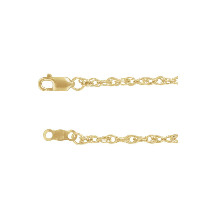1.75mm Rope Gold Chain Necklace — solid gold necklace | Diamond & Sapphire