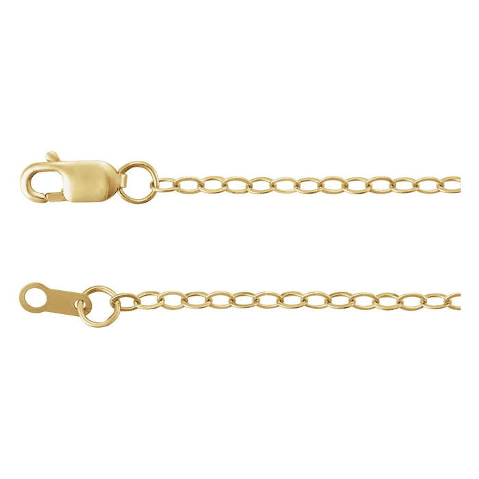 1.7mm Flat Cable Chain Necklace in 14K Yellow Gold