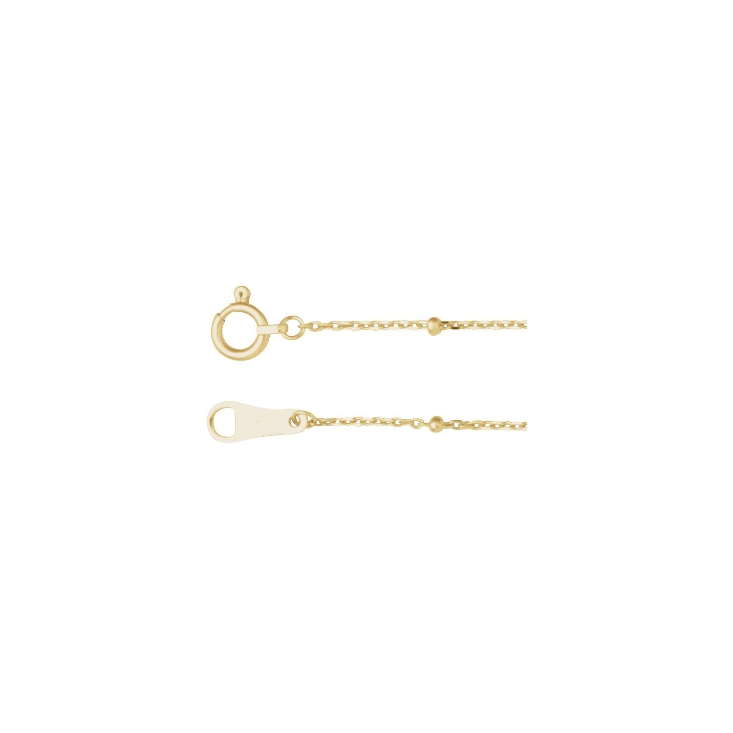 1.7mm Satellite Bead Chain Necklace | Diamond & Sapphire