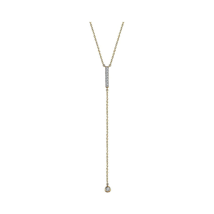 diamond lariat necklace in 14k yellow gold