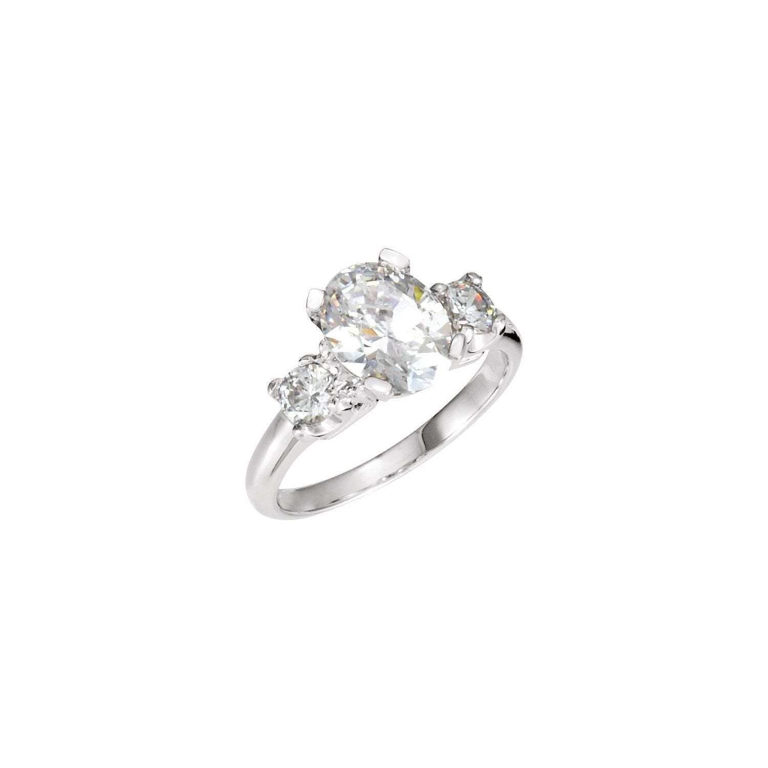 1.9 ct Oval Lab-Grown Diamond Three-Stone Engagement Ring