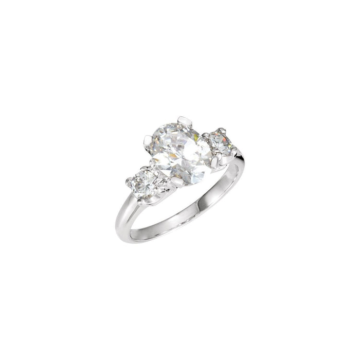 1.9 ct Oval Lab-Grown Diamond Three-Stone Engagement Ring