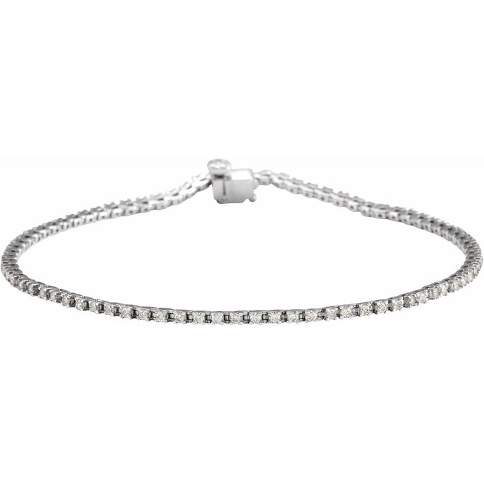 1 ct Lab-Grown Diamond Tennis Bracelet in White Gold