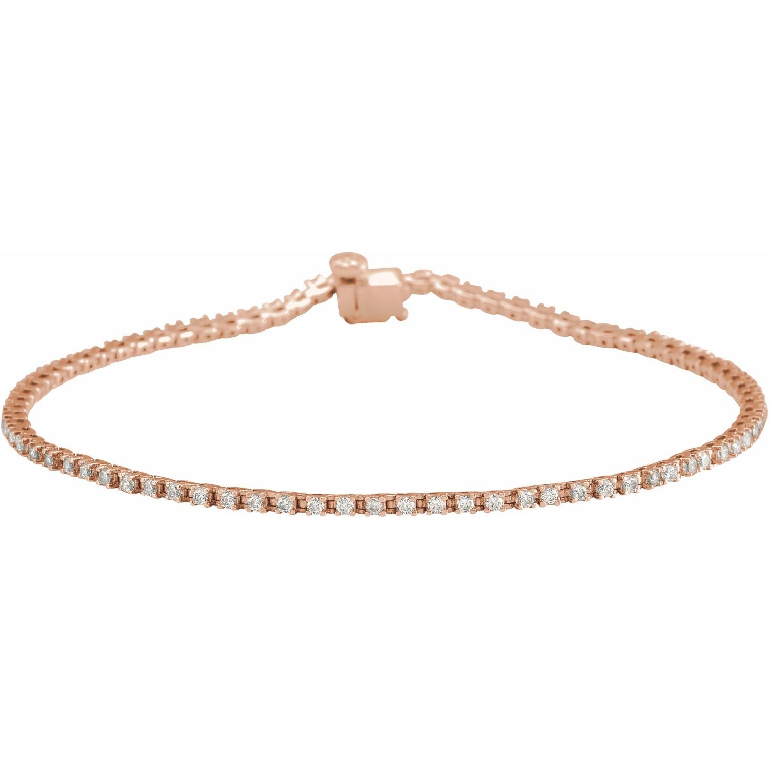 1 ct Natural Diamond Tennis Bracelet in Rose Gold