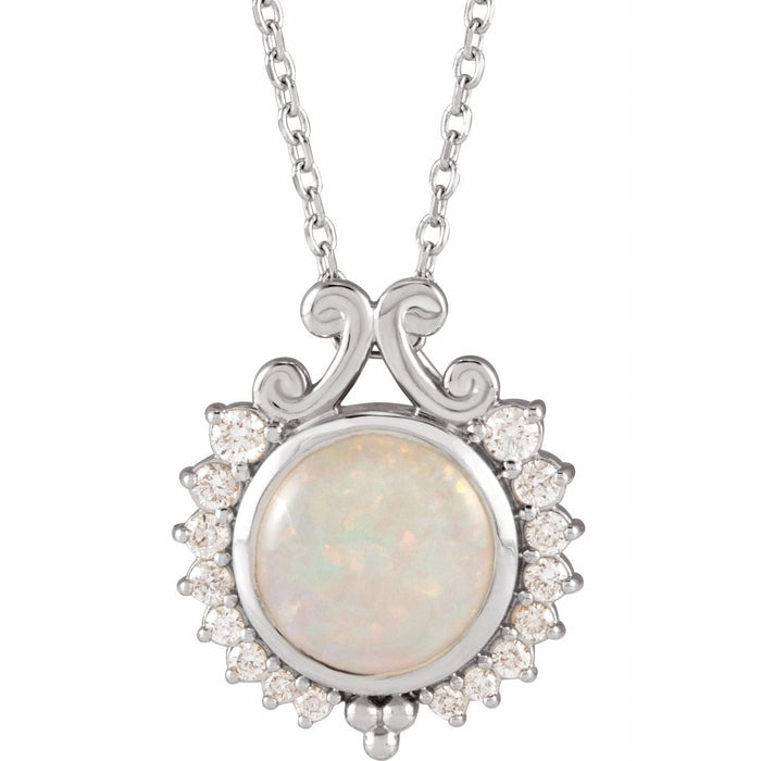 Opal & Diamond Pendant