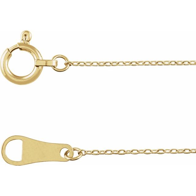 0.8mm cable gold chain necklace in 18k yellow gold, 16 inch