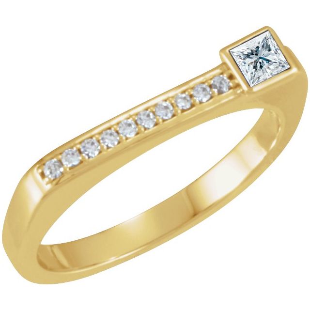 1/4 ctw Natural Diamond Stackable Ring in 14K Yellow Gold
