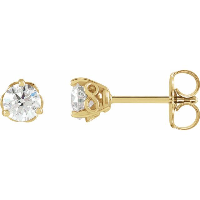 lab-grown diamond infinity stud earrings in 14k yellow gold
