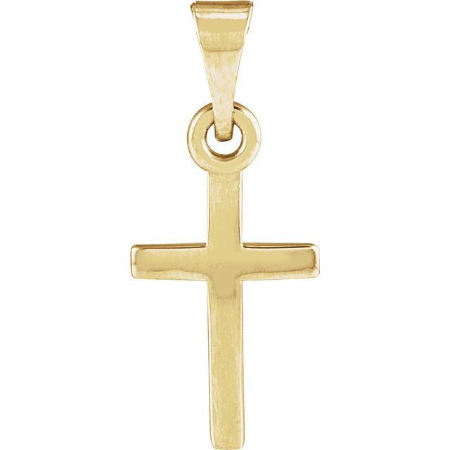 classic polished cross pendant in 14k yellow gold